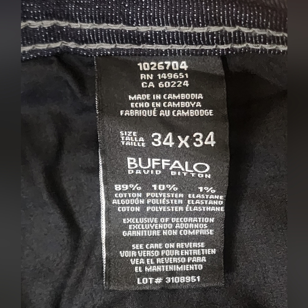 Buffalo David Bitton Men's Driven Relaxed Straight Fit Jeans Size 34x34 NWOT - Picture 6 of 10